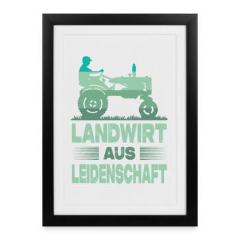 Agriculteur offre des cadeaux agricoles Tracteurs agricoles - Affiche encadrée (27 × 37 cm) - noir - Devant