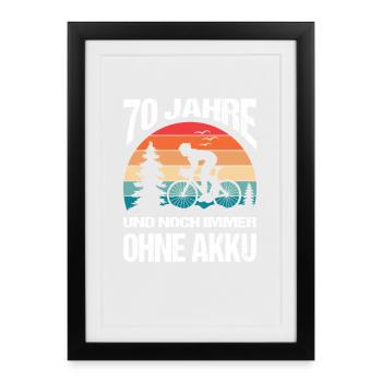 70 cadeaux d’anniversaire Cycliste Vélo - Affiche encadrée (27 × 37 cm) - noir - Devant