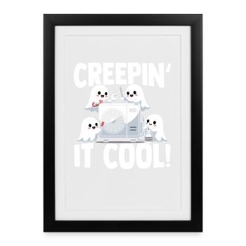 Spooky HVAC Ghost Gift Air Conditioning Technician - Framed poster (27 × 37 cm) - black - Front