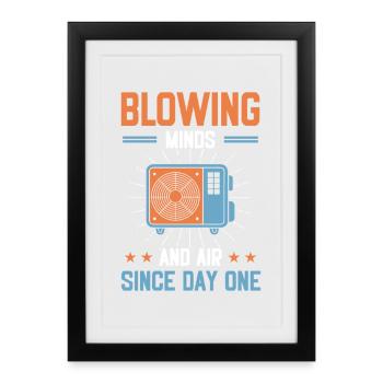 HVAC Maintenance and Air Conditioning Service Motive for Technicians - Framed poster (27 × 37 cm) - black - Front