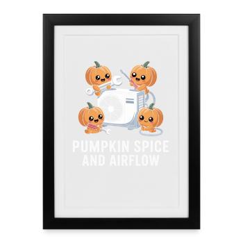 Drôles professionnels de la climatisation et de la ventilation citrouilles pour Halloween - Affiche encadrée (27 × 37 cm) - noir - Devant
