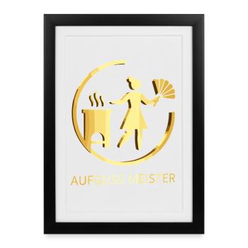 Infusion Master Gold – Bien-être professionnel dans le sauna - Affiche encadrée (27 × 37 cm) - noir - Devant