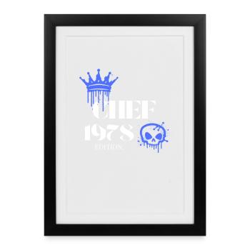 Chef Edition 1978 47th Birthday Saying - Framed poster (27 × 37 cm) - black - Front