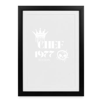 Chef Edition 1977 48 Birthday Saying - Framed poster (27 × 37 cm) - black - Front