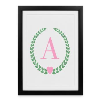 Lettre A monogram - Affiche encadrée (27 × 37 cm) - noir - Devant