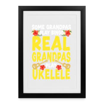 Hawaiian Ukulele Uke Grandpa Some - Framed poster (27 × 37 cm) - black - Front