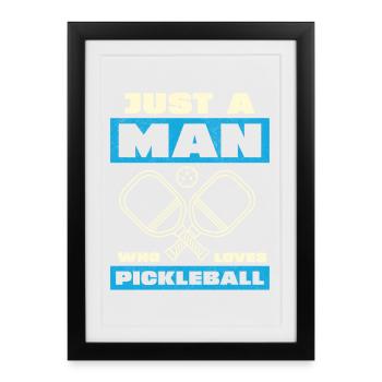 Un seul homme aime le pickleball - Affiche encadrée (27 × 37 cm) - noir - Devant