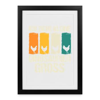 poulets poulets éleveurs de poulets éleveurs poulets d’élevage - Affiche encadrée (27 × 37 cm) - noir - Devant