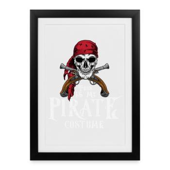 This Is My Pirate Costume Skull Guns Halloween Gif - Framed poster (27 × 37 cm) - black - Front