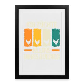 poulets poulets éleveurs de poulets éleveurs poulets d’élevage - Affiche encadrée (27 × 37 cm) - noir - Devant