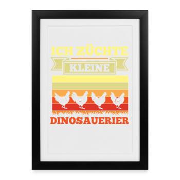 poulets poulets éleveurs de poulets éleveurs poulets d’élevage - Affiche encadrée (27 × 37 cm) - noir - Devant