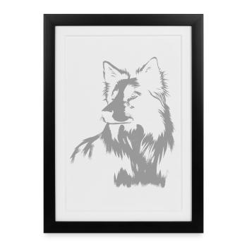 Border Collie Portrait – Powerful Dog Motif - Framed poster (27 × 37 cm) - black - Front
