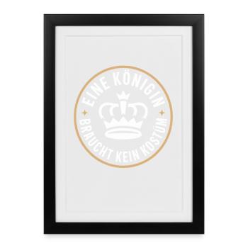 Queen doesn't need a costume disguise carnival - Framed poster (27 × 37 cm) - black - Front