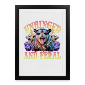 Funny Opossum - Framed poster (27 × 37 cm) - black - Front