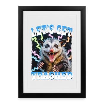 Funny Opossum - Framed poster (27 × 37 cm) - black - Front