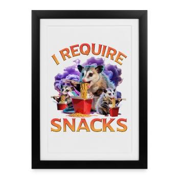 Funny Opossum - Framed poster (27 × 37 cm) - black - Front