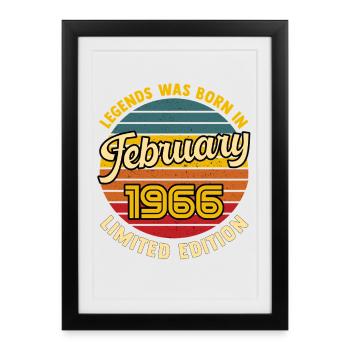 Legend Born January 1966 60th Birthday - Framed poster (27 × 37 cm) - black - Front