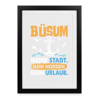 BÜSUM MA VILLE MON NORD MES VACANCES Drôle - Affiche encadrée (27 × 37 cm) - noir - Devant