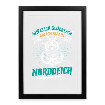 Mer du Nord JE NE SUIS VRAIMENT HEUREUX QUE DANS - Affiche encadrée (27 × 37 cm) - noir - Devant
