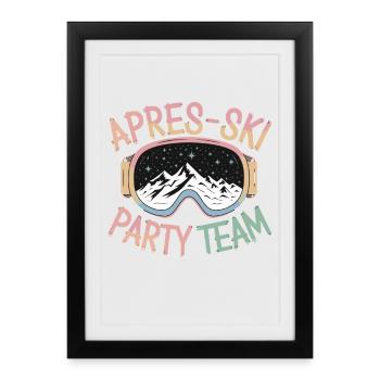 Après Ski Party Team Mountains Stars Lunettes de ski - Affiche encadrée (27 × 37 cm) - noir - Devant