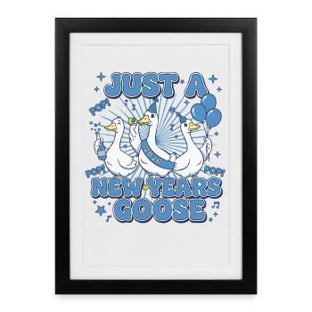 Juste une célébration du Nouvel An 2026 - Affiche encadrée (27 × 37 cm) - noir - Devant