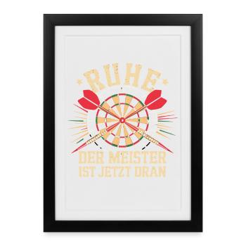 Repose Le tour du champion maintenant Cible de fléchettes - Affiche encadrée (27 × 37 cm) - noir - Devant