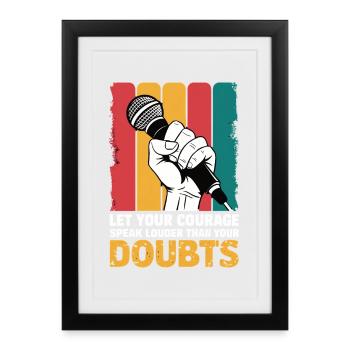 Poésie Slam Speak Loud Slam Poésie - Affiche encadrée (27 × 37 cm) - noir - Devant