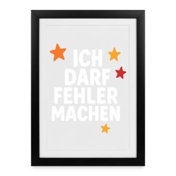 I am allowed to make mistakes, courage to learn - Framed poster (27 × 37 cm) - black - Front
