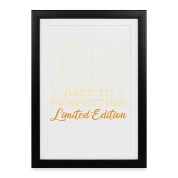 1996 L'âge de la Perfection Cadeau Anniversaire 96 - Affiche encadrée (27 × 37 cm) - noir - Devant