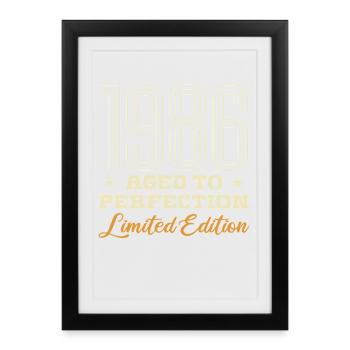 1986 L'âge de la Perfection Cadeau Anniversaire 86 - Affiche encadrée (27 × 37 cm) - noir - Devant