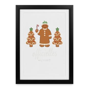 Cookies Baking Christmas Time Cookies Gingerbread - Framed poster (27 × 37 cm) - black - Front