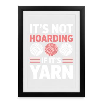 Tricot : Crochet, cadeau en laine amusant DIY - Affiche encadrée (27 × 37 cm) - noir - Devant