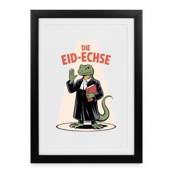 The Eid Lizard in Judge Look Cartoon - Framed poster (27 × 37 cm) - black - Front