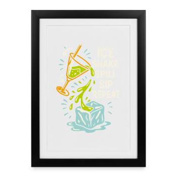 Shaker Stuck Beginner Mixologist - Framed poster (27 × 37 cm) - black - Front