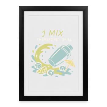 Shaker Stuck Mixologue débutant - Affiche encadrée (27 × 37 cm) - noir - Devant