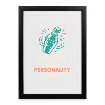 Shaker Stuck Beginner Mixologist - Framed poster (27 × 37 cm) - black - Front