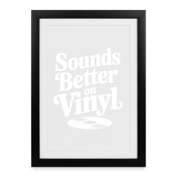 Son meilleur sur vinyle - Affiche encadrée (27 × 37 cm) - noir - Devant