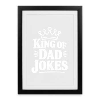 Roi des blagues de papa - Affiche encadrée (27 × 37 cm) - noir - Devant