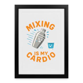 Shaker Stuck Mixologue débutant - Affiche encadrée (27 × 37 cm) - noir - Devant