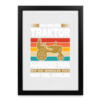 Landwirt Geschenke Landwirtschaft Traktor Bauer - Gerahmtes Poster (27 × 37 cm) - Schwarz - Vorne