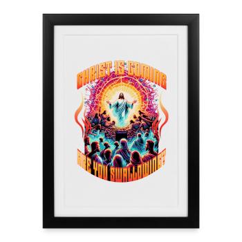 Le Christ arrive. Tu avale ? Inutilisable - Affiche encadrée (27 × 37 cm) - noir - Devant