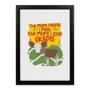 Okapi Animal - Framed poster (27 × 37 cm) - black - Front