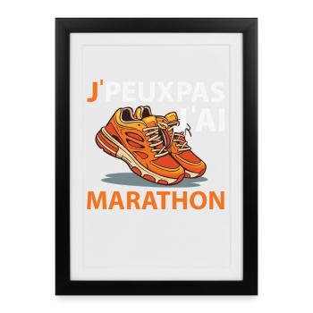 I can't I Marathon - Framed poster (27 × 37 cm) - black - Front