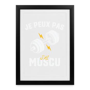 Je peux pas J'ai Musculation - Affiche encadrée (27 × 37 cm) - noir - Devant