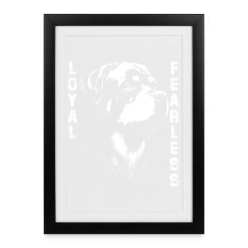 Loyal Rottweiler Dog - Framed poster (27 × 37 cm) - black - Front