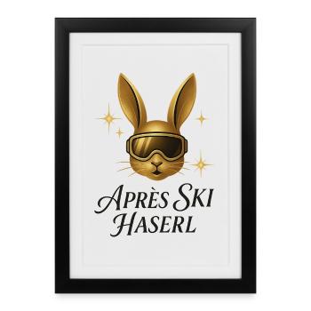 Après Ski Haserl Winter Packages and Skiing - Framed poster (27 × 37 cm) - black - Front