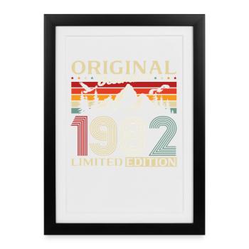 43e anniversaire Original Décembre Millésime 1982 - Affiche encadrée (27 × 37 cm) - noir - Devant