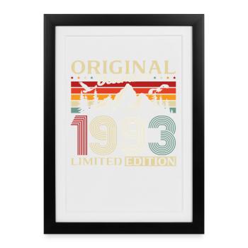 32e anniversaire Original décembre Né en 1993 - Affiche encadrée (27 × 37 cm) - noir - Devant