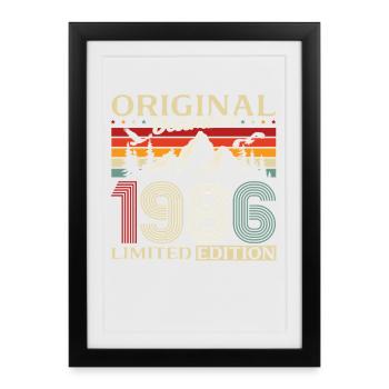 39e anniversaire Original décembre Né en 1986 - Affiche encadrée (27 × 37 cm) - noir - Devant