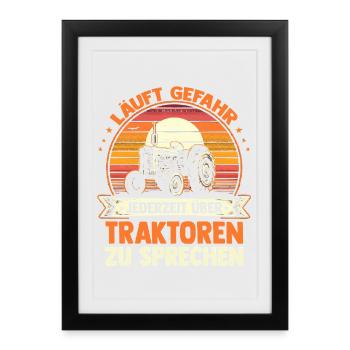 Tractor Farmer Farmer Tractor Driver Tractor - Framed poster (27 × 37 cm) - black - Front